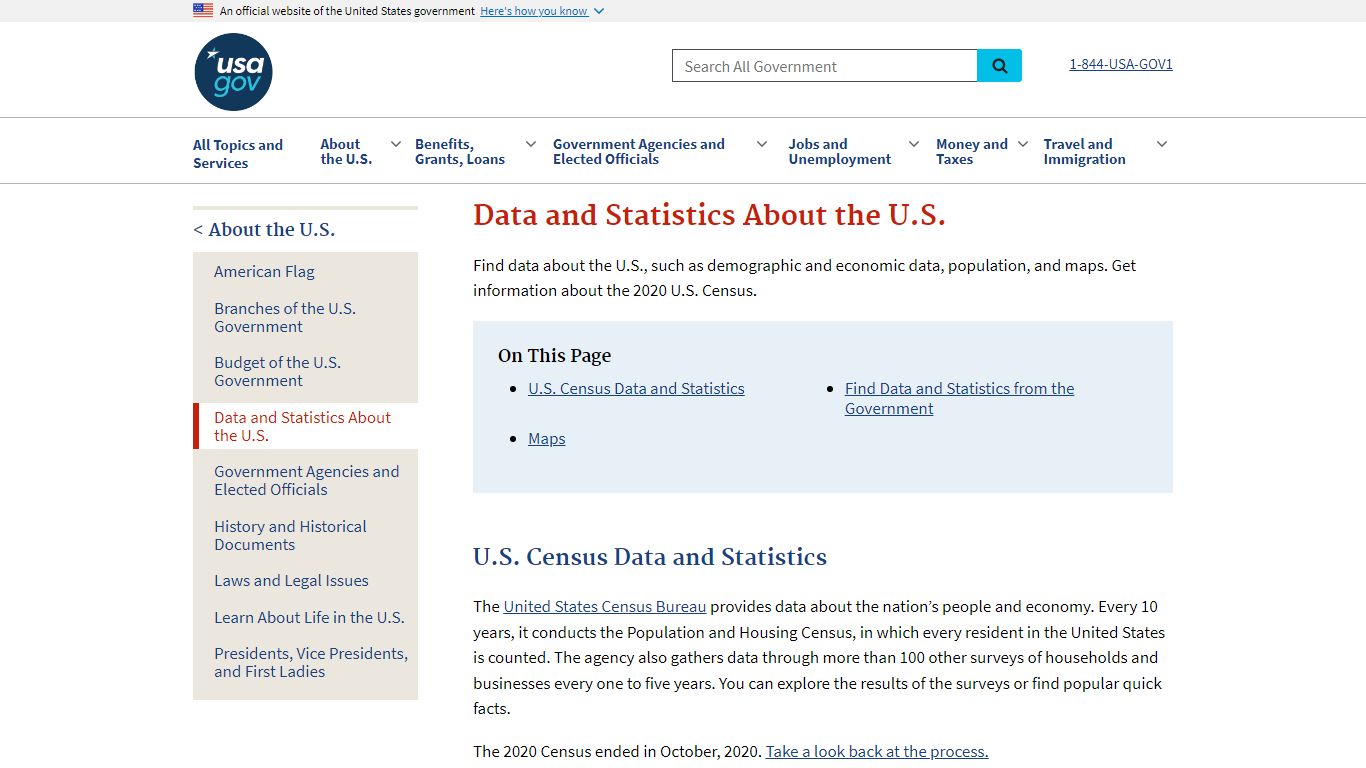 U.S. Data and Statistics | USAGov